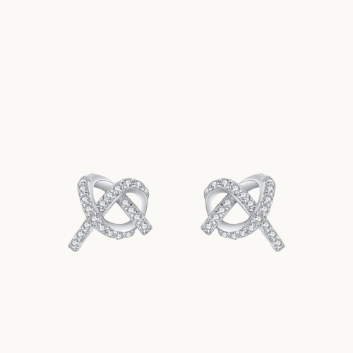 Clous d'oreilles cœur croix en argent 925