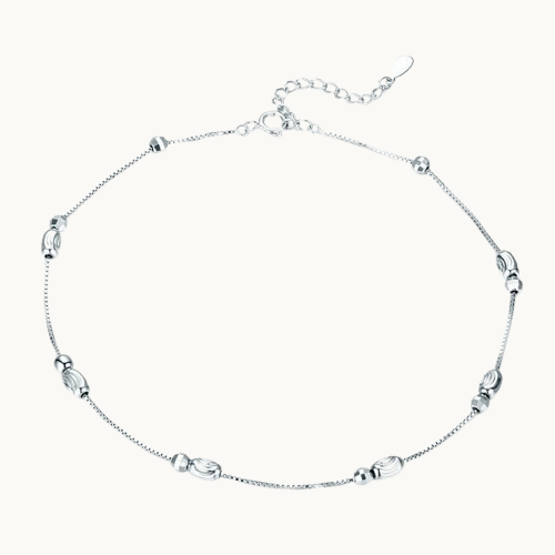 Chaîne de Cheville en Argent 925 – Perles Rondes