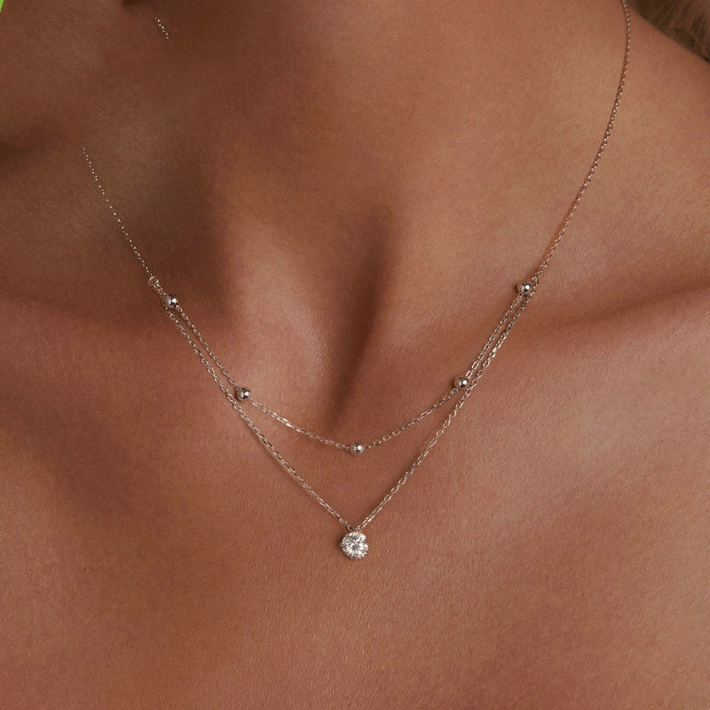 Argent & Style – Collier Deux Couches pour Femme