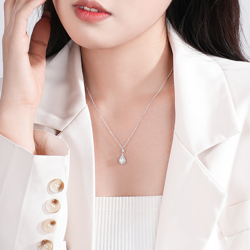 Collier Goutte d'Eau en Argent 925 avec Zircon Brillant