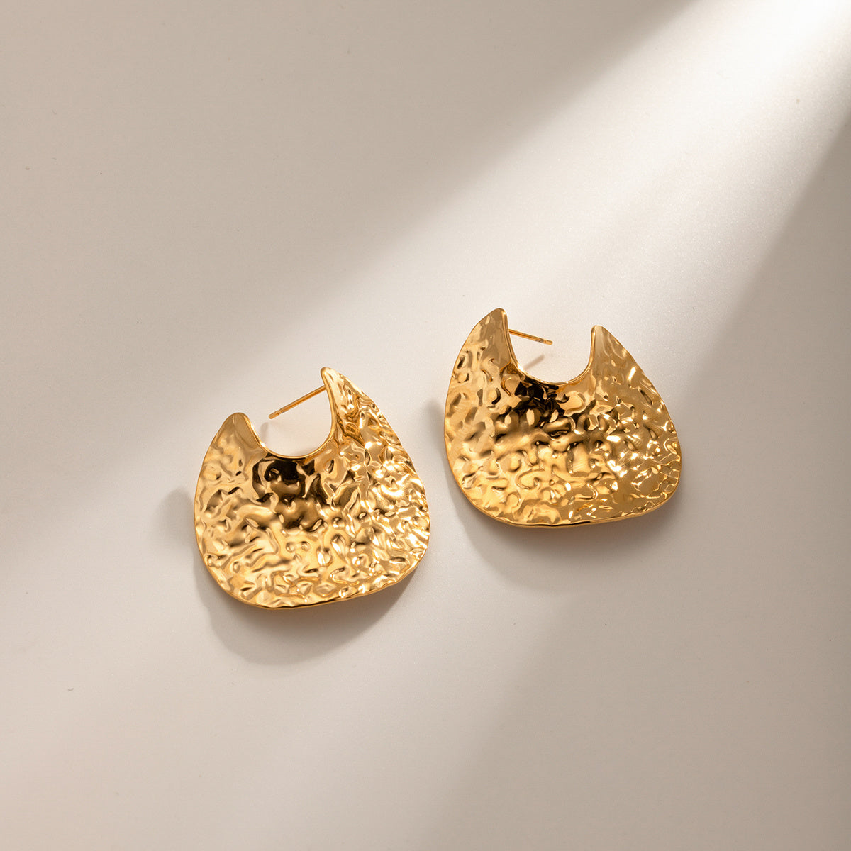 Boucles d'oreilles géométriques circulaires en acier inoxydable