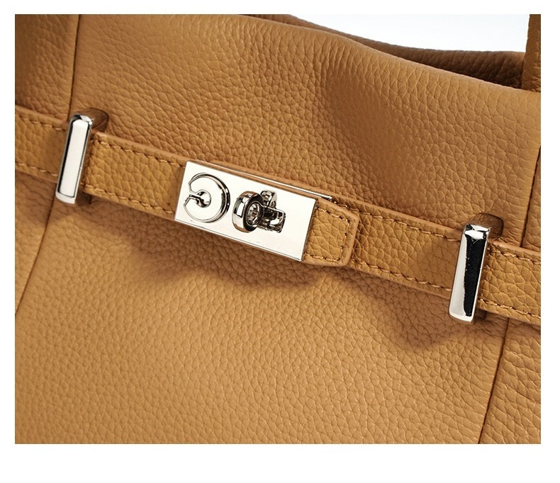 Sac à Main en Cuir Véritable – Style Urbain Simple et Élégant