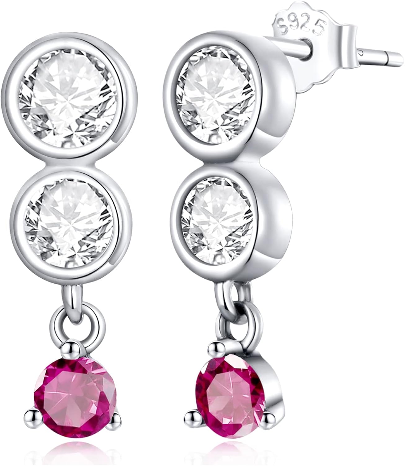 Boucles d'oreilles colorées en argent S925