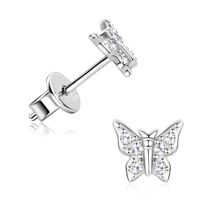 Boucles d'oreilles papillon Moissanite en argent sterling S925