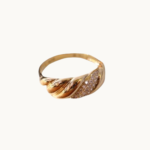 Bague en argent 925 plaquée or 24K