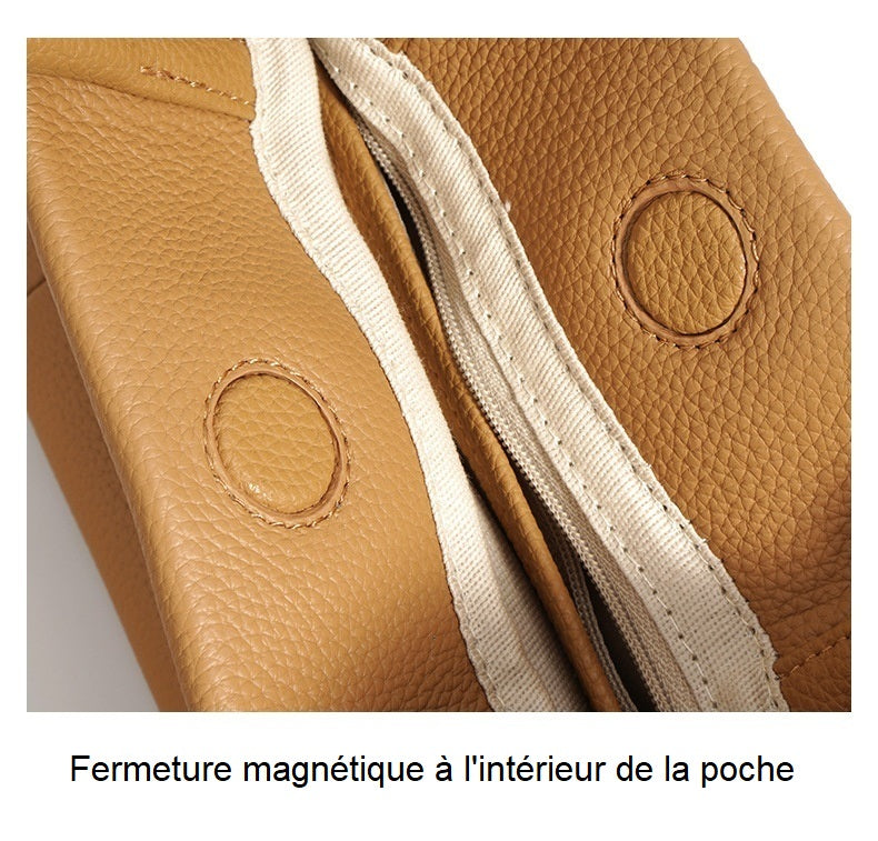 Sac à Main en Cuir Véritable – Style Urbain Simple et Élégant