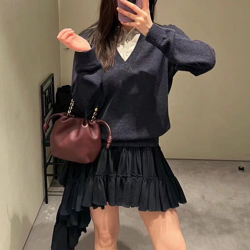 Sac Bandoulière Nuages en Cuir Véritable de Vachette