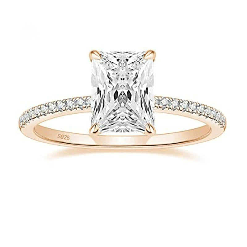 Bague Femme en Argent 925 avec Strass 3CT