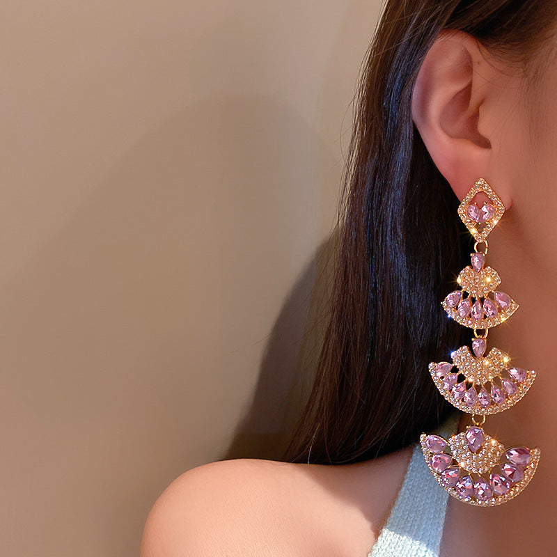 Boucles d'oreilles vintage en argent S925 avec strass