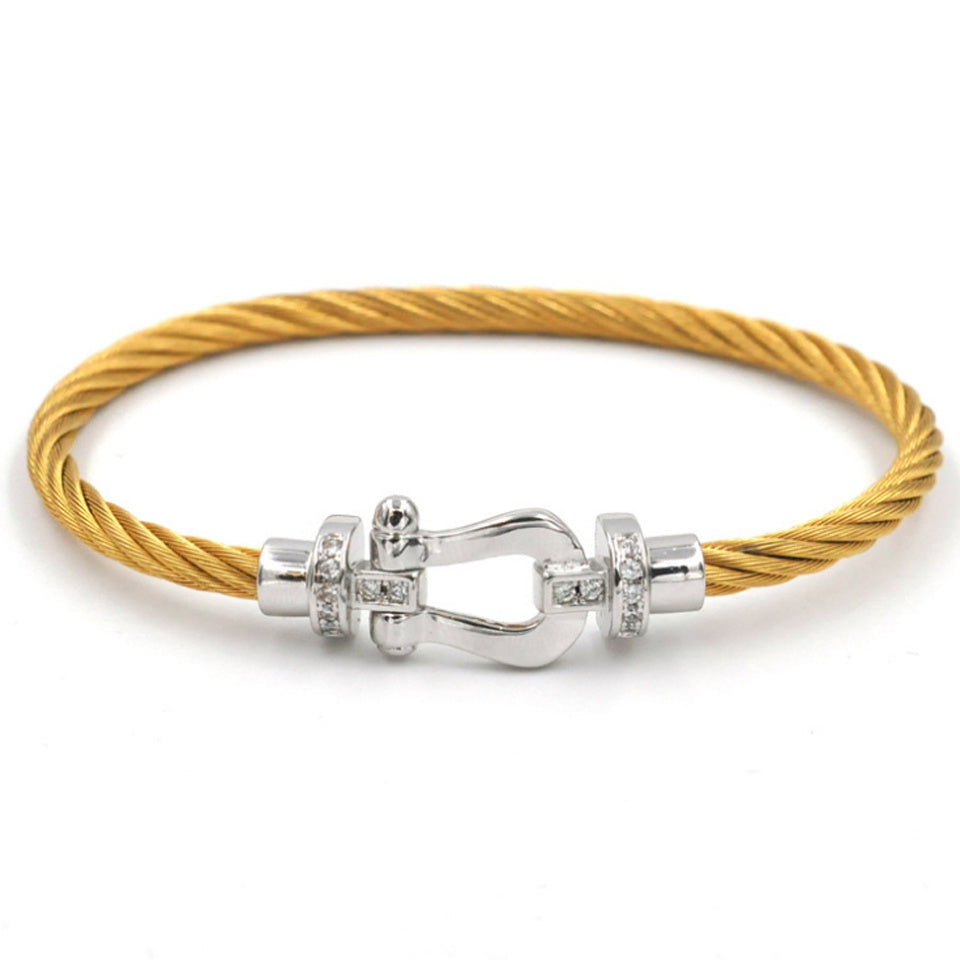 Bracelet Fer à Cheval en Titane – Élégance et Résistance