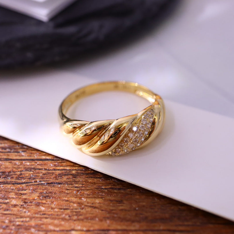 Bague en argent 925 plaquée or 24K
