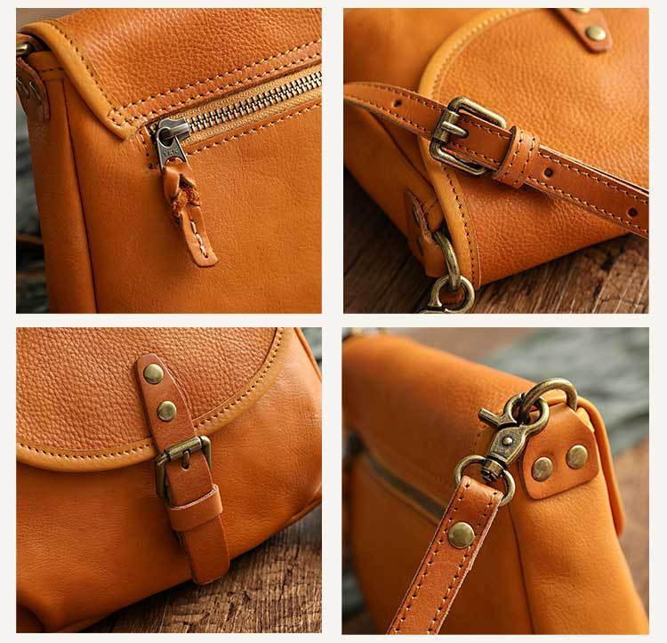 Sacs en cuir tanné végétal fait main au design vintage artistique