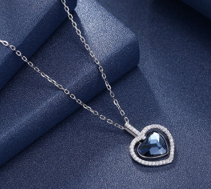 Collier Cœur en Cristal Brillant en Argent